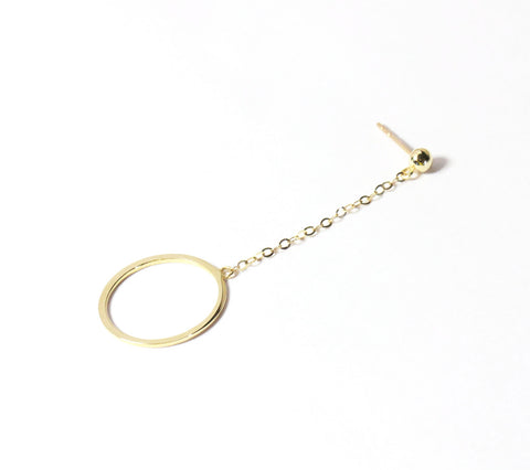 14K Asymmetrical Orb Earrings - MOVIDA 