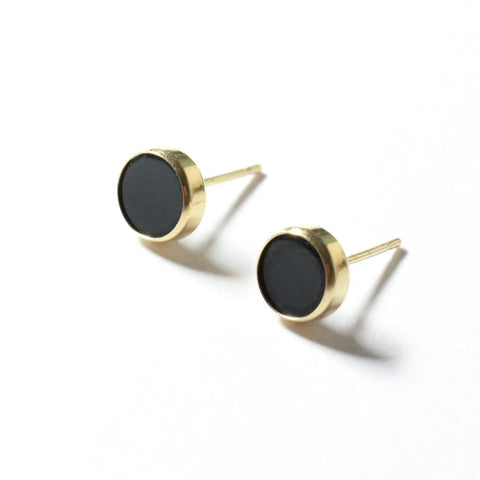 14K Agate Ear Studs - MOVIDA 