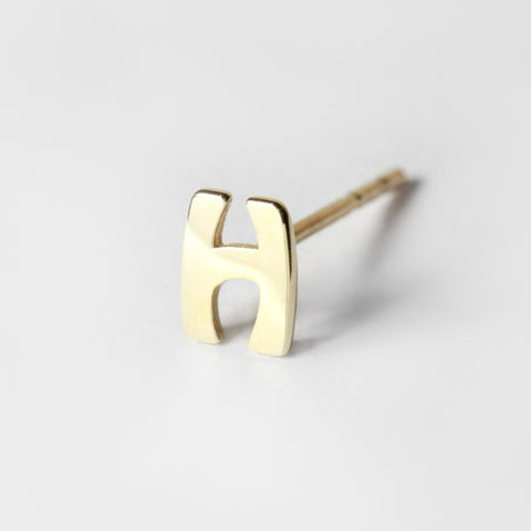 14K Letter Stud - H - MOVIDA 