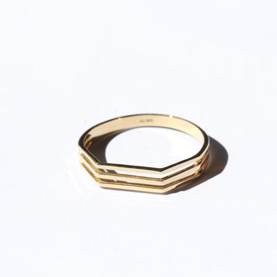 14K Hexa Ring - MOVIDA 