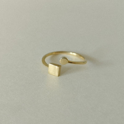 14K Geometric Open Ring - MOVIDA 