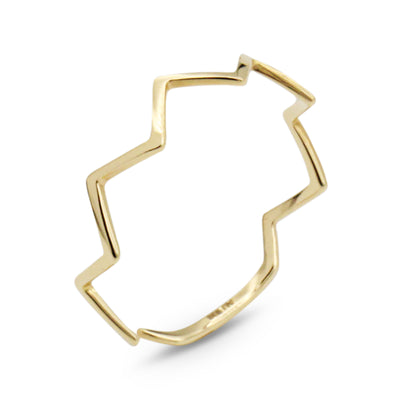 14K Zig Zag Ring - MOVIDA 