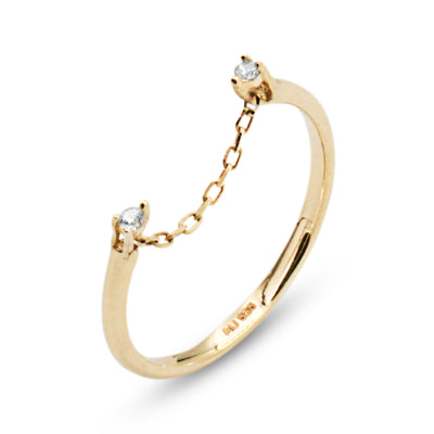14K Spark Chain Midi/Pinky Ring - MOVIDA 