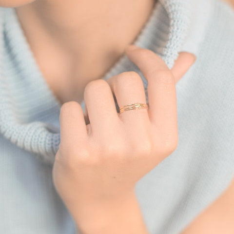 14K Heart Ring Set - MOVIDA 