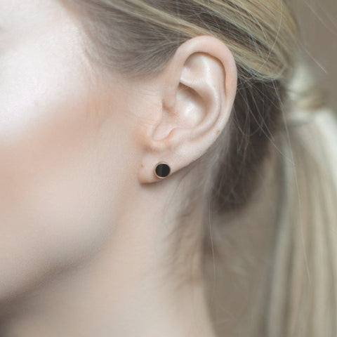 14K Agate Ear Studs - MOVIDA 