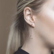 14K Asymmetrical Triangle Earrings - MOVIDA 