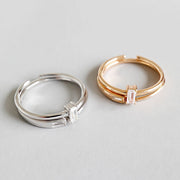 Krystal Baguette Ring Set - MOVIDA 