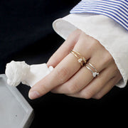 Krystal Baguette Ring Set - MOVIDA 