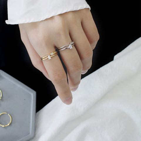 Krystal Baguette Ring Set - MOVIDA 