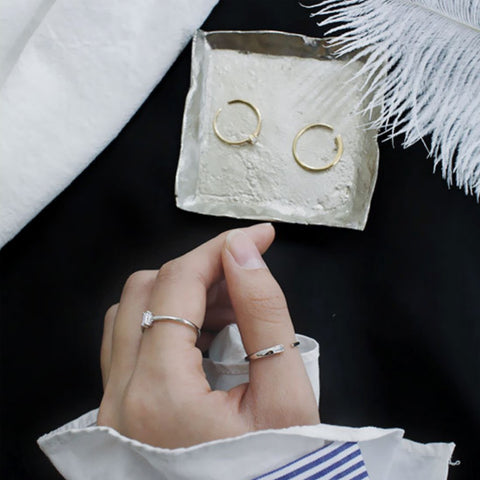 Krystal Baguette Ring Set - MOVIDA 