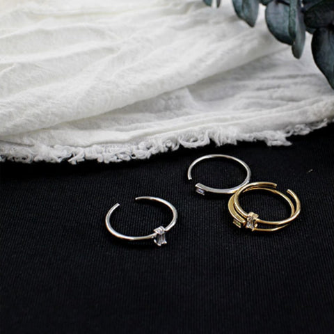 Krystal Baguette Ring Set - MOVIDA 